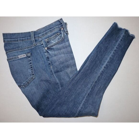 Joe's Jeans Women's Sz 28 Lisburn Blue Distressed Mid-Rise Skinny Jeans $110 - Picture 2 of 7